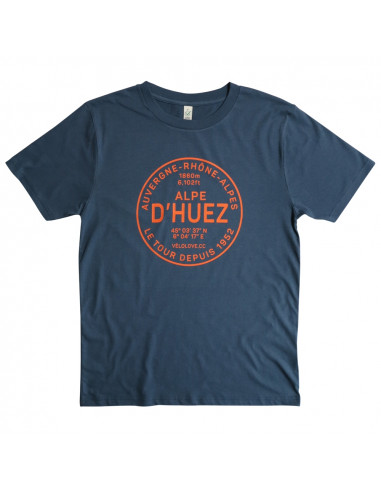 Alpe D'Huez Orange Roundel Organic Denim T-shirt