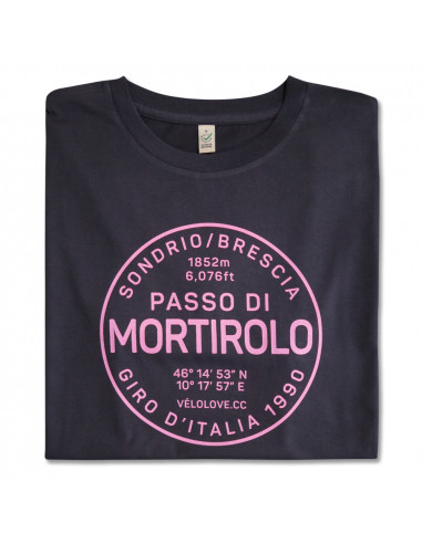 Mortirolo Navy and Pink Organic T-shirt