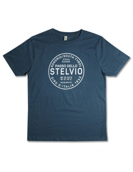 Stelvio Denim Blue and White Organic Tshirt