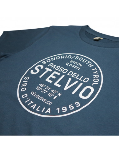 Stelvio Denim Blue and White Organic Tshirt