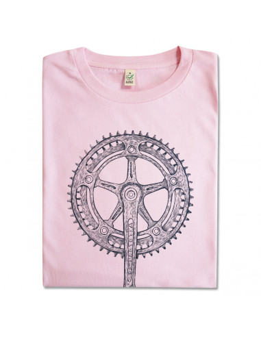 Vélolove Chainset Organic Pink T-shirt