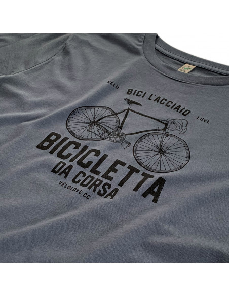 Bicicletta da Corsa Organic Light Charcoal and Black T-shirt
