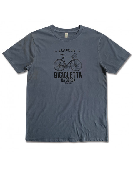 Bicicletta da Corsa Organic Light Charcoal and Black T-shirt