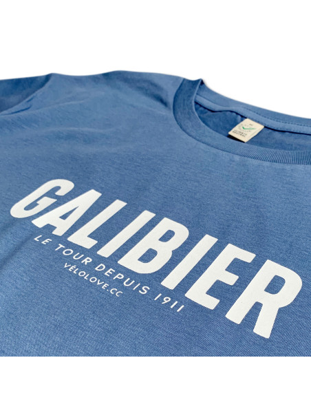 Galibier Text Light Denim Blue Organic T-shirt