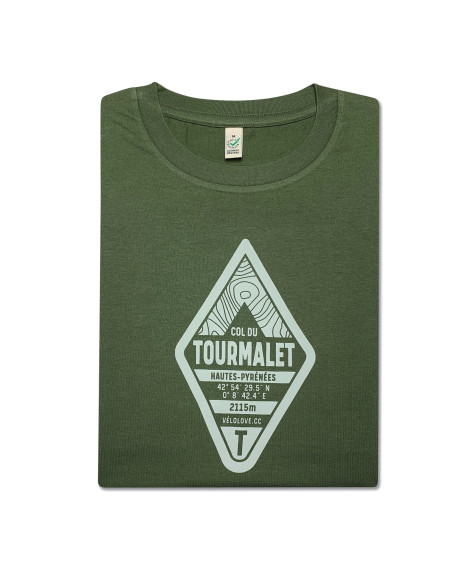 Col Du Tourmalet Badge Organic Moss Green Tshirt