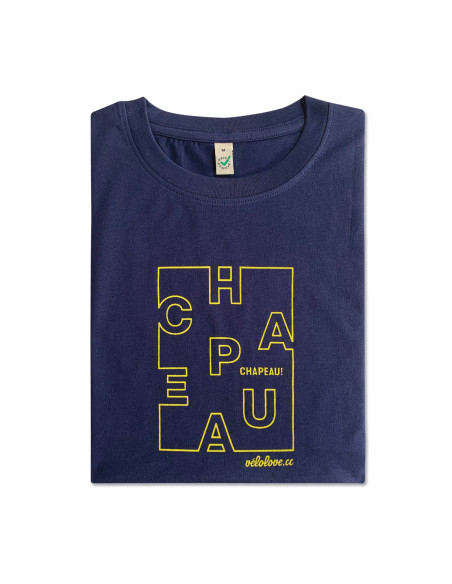 Chapeau! Letter Graphic Navy Blue Organic T-shirt