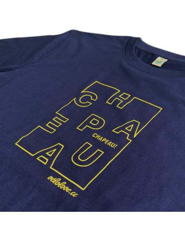 Chapeau! Letter Graphic Navy Blue Organic T-shirt