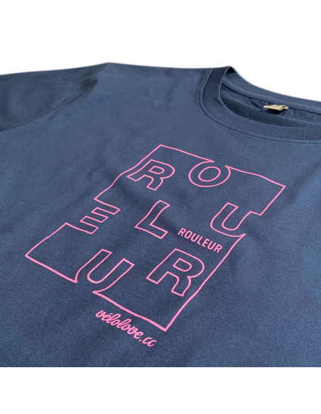 Rouleur Letter Graphic Denim Blue Organic tshirt