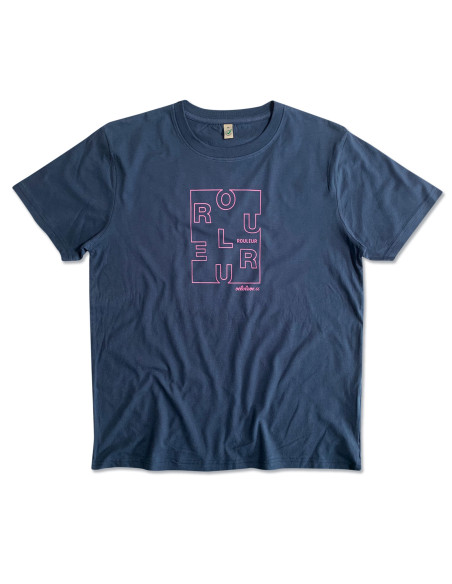 Rouleur Letter Graphic Denim Blue Organic tshirt