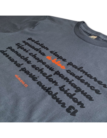 A Bloc Cycling Lingo Organic Light Charcoal T-shirt