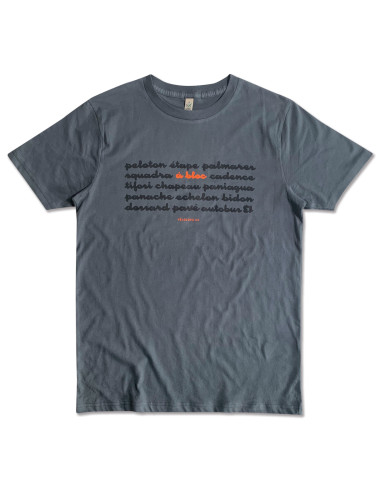 A Bloc Cycling Lingo Organic Light Charcoal T-shirt