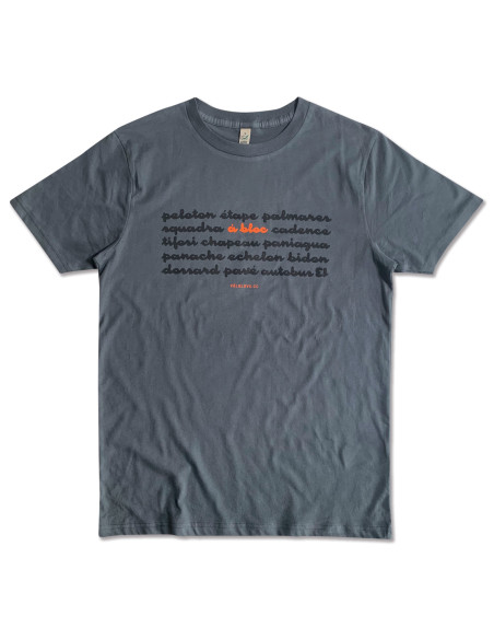 A Bloc Cycling Lingo Organic Light Charcoal T-shirt