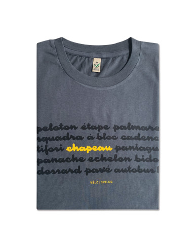 Chapeau Cycling Lingo Organic Light Charcoal T-shirt