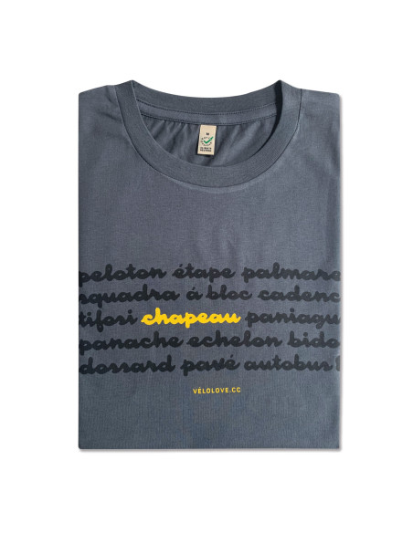 Chapeau Cycling Lingo Organic Light Charcoal T-shirt