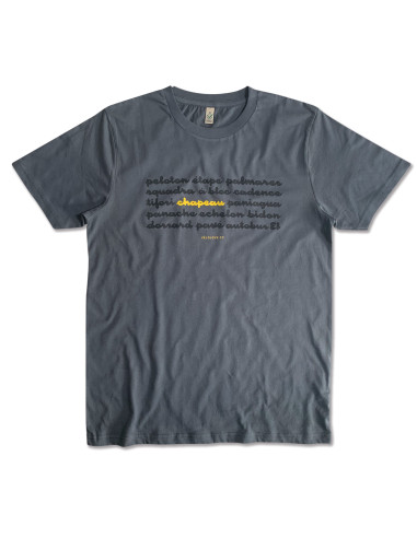 Chapeau Cycling Lingo Organic Light Charcoal T-shirt