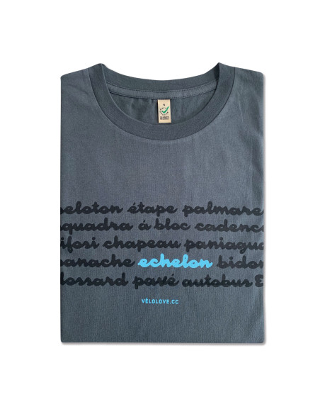 Echelon Cycling Lingo Organic Light Charcoal T-shirt