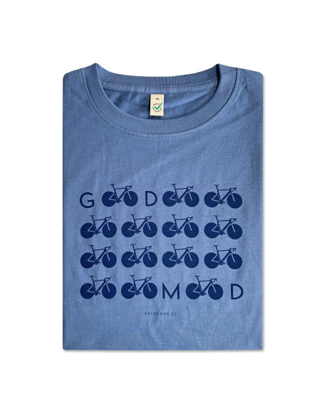 Good Mood X Bike Organic Light Denim Blue Tshirt