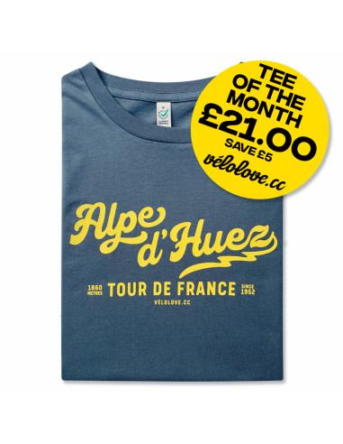 Alpe D'Huez Script June Tee of the month