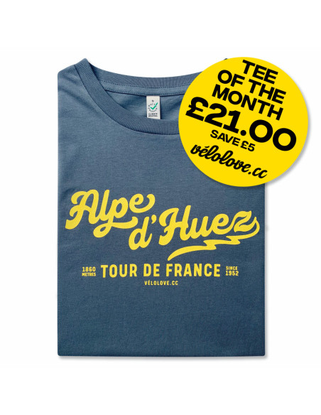 Alpe D'Huez Script June Tee of the month