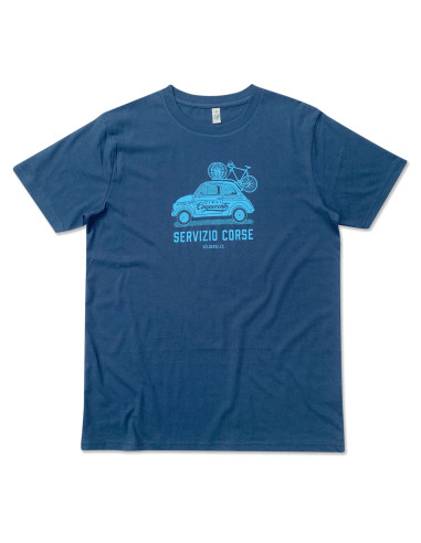 Fiat 500 Servizio Corse Denim Blue Tshirt
