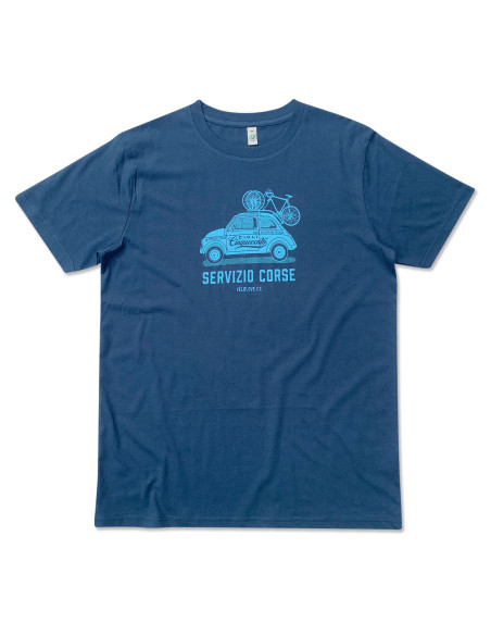 Fiat 500 Servizio Corse Denim Blue Tshirt